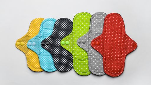 photo of some of the best washable menstrual pads in different sizes.