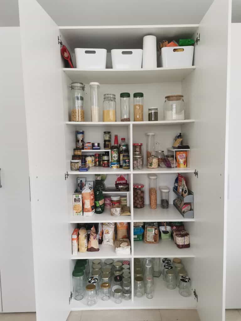 a decluttered kitchen pantry.
